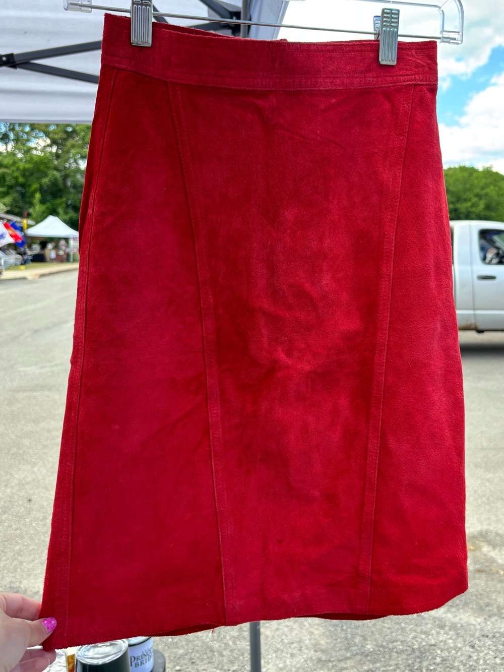 Vintage Tarazzia Women’s Red Suede Pencil Skirt